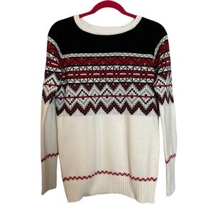 Wearing Your Heart On Your Sleeve Cotton/Wool Blend Fair Isle Design Swe…